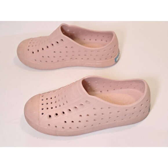 Native Jefferson Bloom Kids Slip-On Shoes Size J1 Chameleon Pink Shell Speckles - Picture 5 of 8